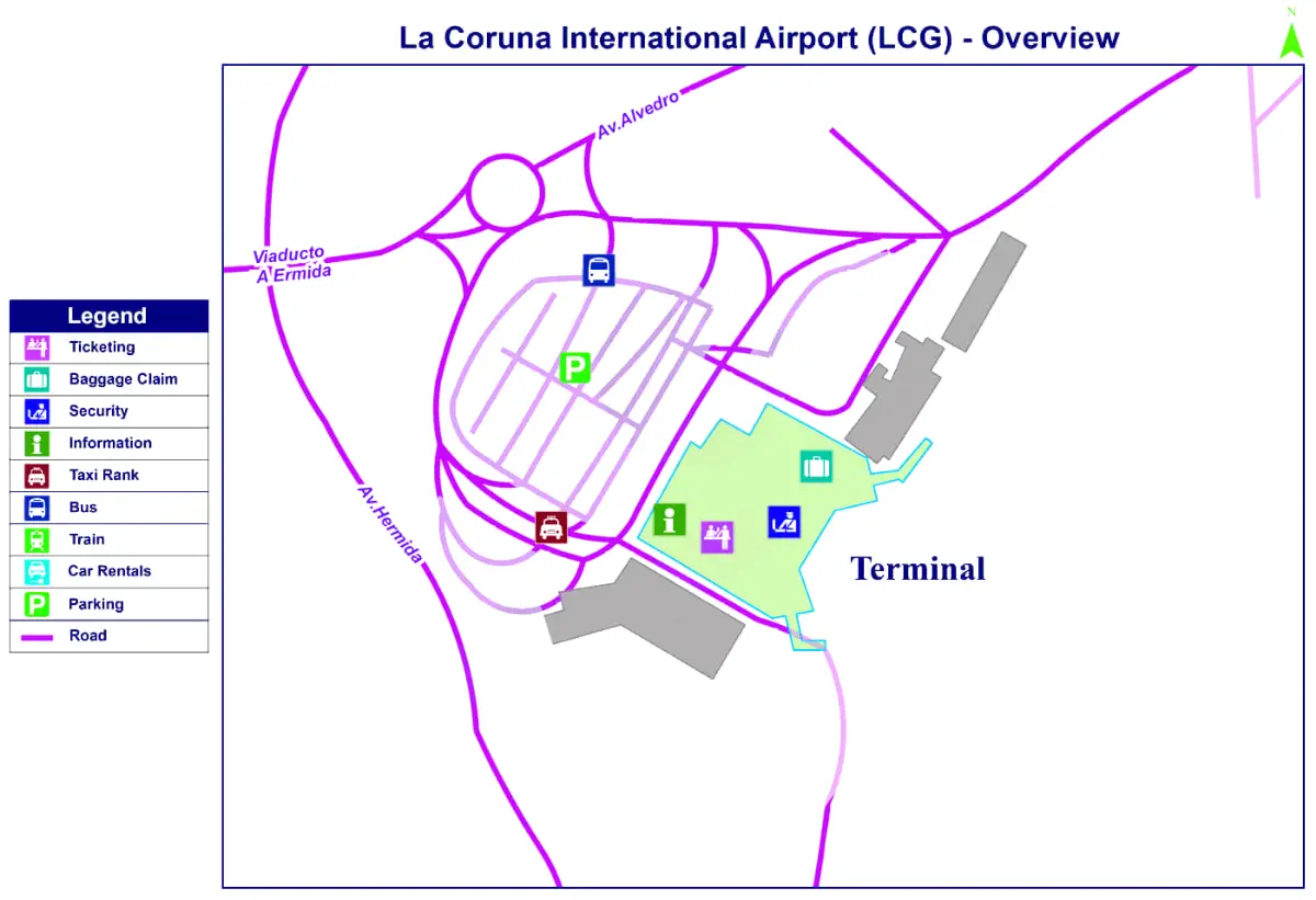 Een luchthaven van Coruña